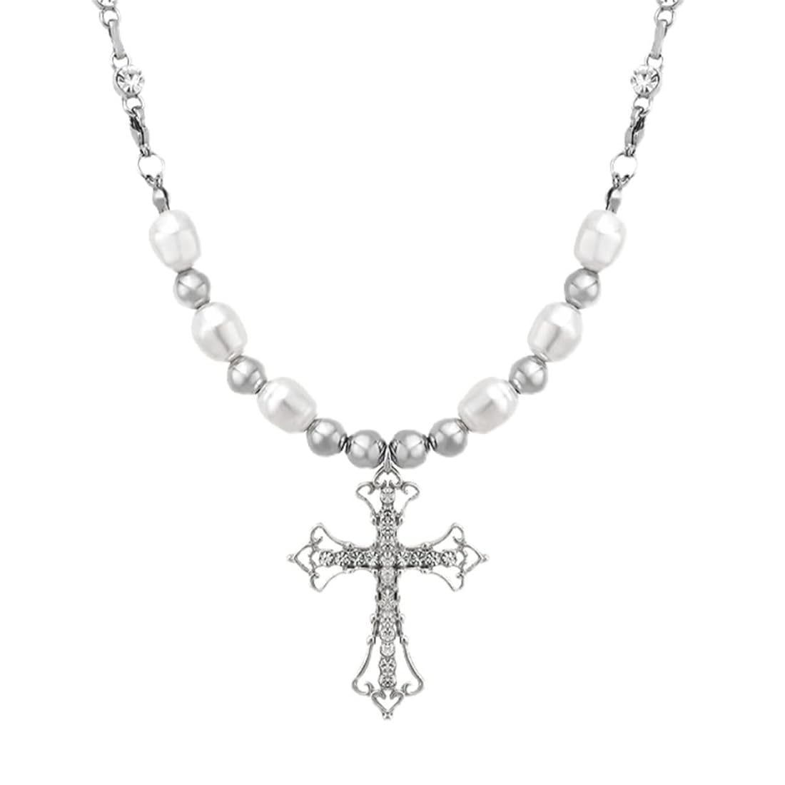 y2k necklace cross亜熱帯 goa ルチルクォーツ ヘマタイト Amazon.com: Generic 925 Sterling Silver Cross Necklace Y2k